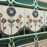 Mackintosh Art Deco Abstract Floral Wall Decor Cer Tile<br><div class="desc">This ceramic tile features bold geometric shapes and intricate floral patterns reminiscent of the iconic style of Mackintosh. He was a prominent Scottish architect, designer, and artist of the Art Nouveau movement. Clean lines, geometric shapes, and a strong sense of symmetry characterize his work. These elements are beautifully represented in...</div>