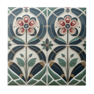 Mackintosh Art Deco Abstract Floral Wall Decor Tile