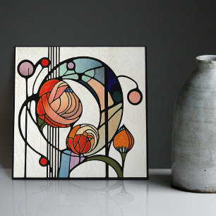 Mackintosh Art Deco Abstract Floral Wall Decor Tile