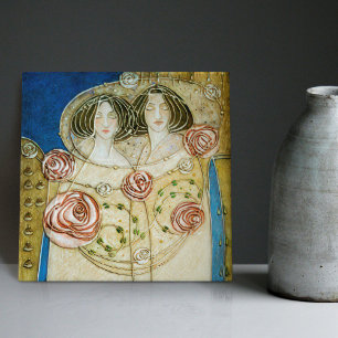 Mackintosh Art Deco Women and Roses Wall Decor Tile