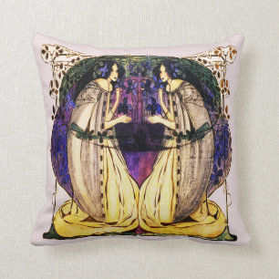 Mackintosh Maidens Throw Pillow