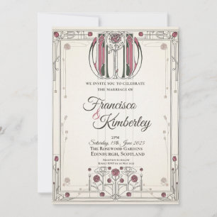Mackintosh Rose Art Nouveau Wedding Invitation