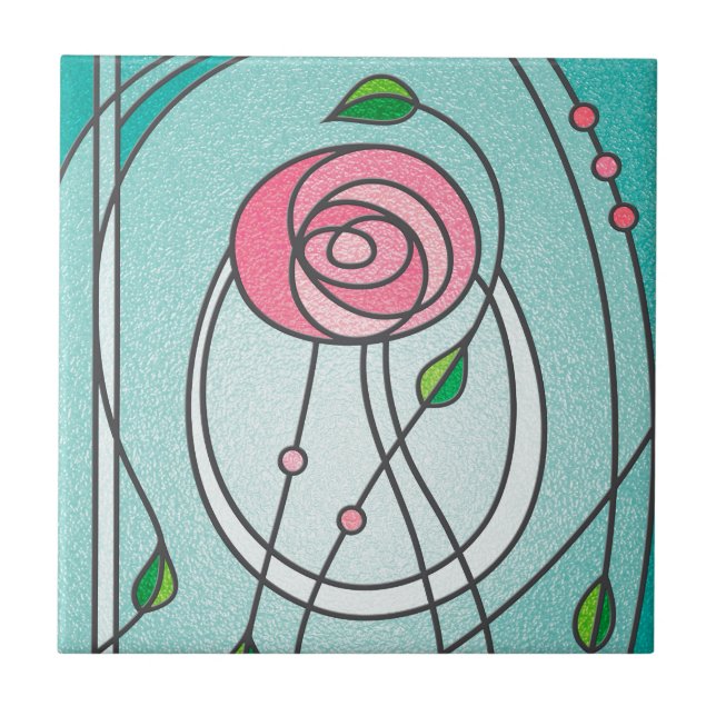 Mackintosh Rose Tile (Front)
