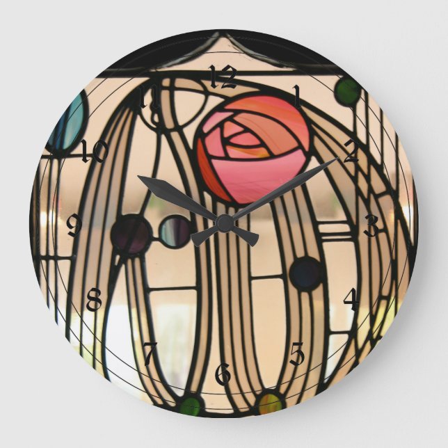 Mackintosh - Stained Glass Window, The Hill House Large Clock (Front)
