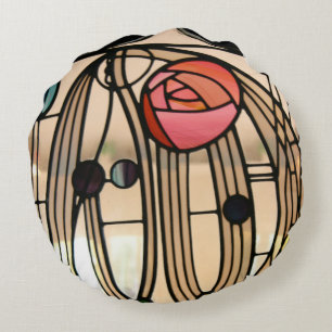 Mackintosh - The Stained Glass Window, Glasgow Round Pillow