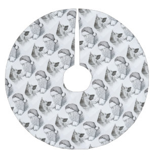 Macksie-and-Santa-LARGE Brushed Polyester Tree Skirt