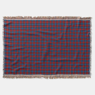 MacLachlan Clan Red and Royal Blue Tartan Throw Blanket