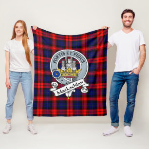 MacLachlan Modern Clan Badge Tartan Plaid Fleece Blanket