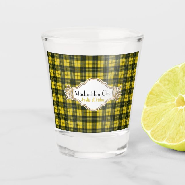 MacLachlan Original Scottish Clan Tartan Shot Glass (Front)