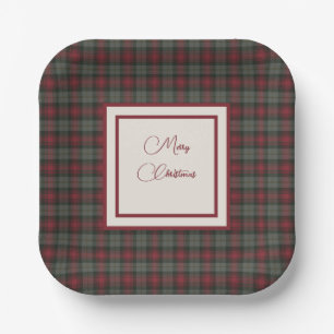 MacLachlan Scottish Tartan Christmas Paper Plate