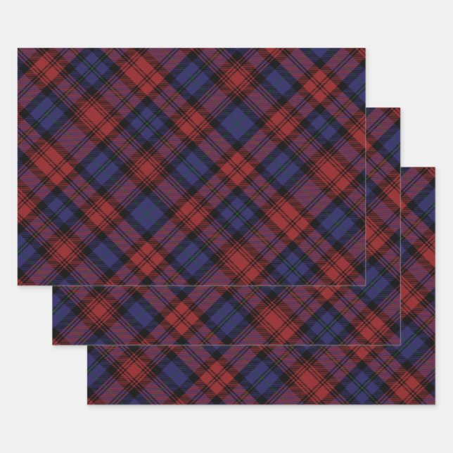 MacLachlan Tartan Plaid Pattern Holiday Wrapping Paper Sheet (Set)
