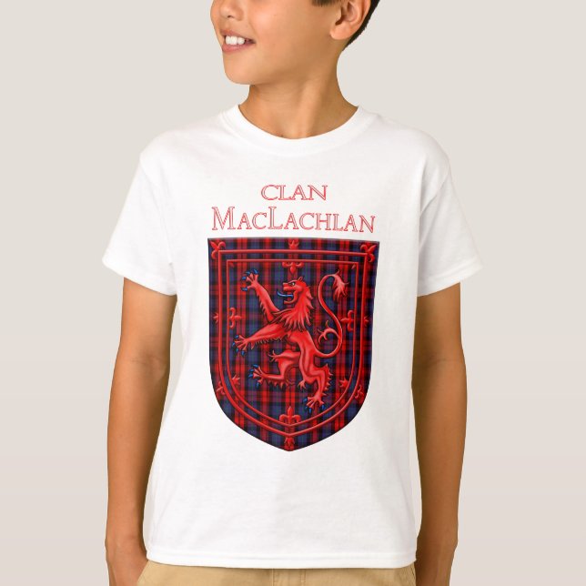 Maclachlan Tartan Scottish Plaid Lion Rampant T-Shirt (Front)