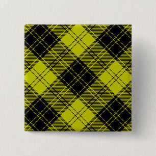 MacLachlan tartan yellow black plaid 2 Inch Square Button