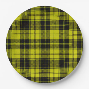 MacLachlan tartan yellow black plaid Paper Plate