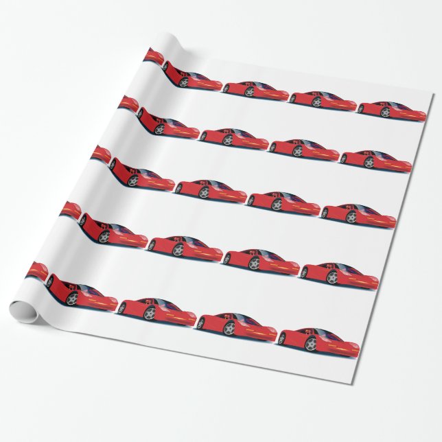 MacLaren Race Car Beautifully Rendered Wrapping Paper (Unrolled)