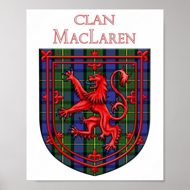 MacLaren Tartan Scottish Plaid Lion Rampant Poster (Front)