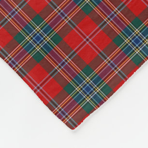 MacLean Clan Red, Green, and Blue Tartan Fleece Blanket