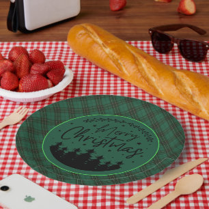 MacLean Hunting Ancient Scottish Tartan Christmas Paper Plate