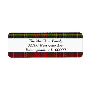 MacLean MacClain Tartan Plaid Return Label