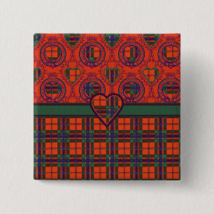Maclean of Duart Plaid Scottish tartan 2 Inch Square Button
