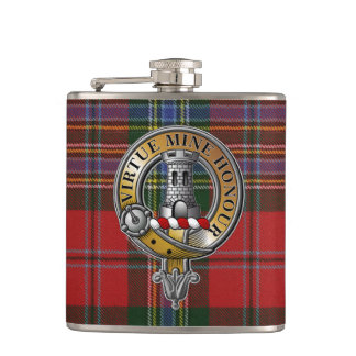 MacLean Tartan & Badge Hip Flask