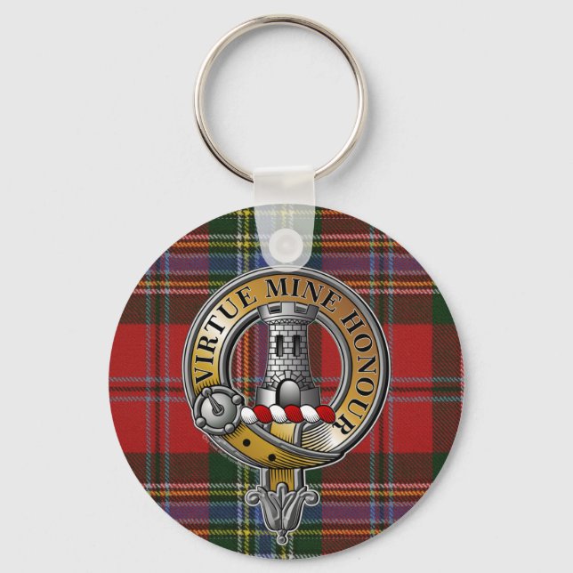 MacLean Tartan & Badge Keychain (Front)