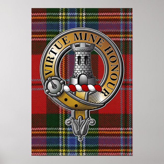MacLean Tartan & Badge Poster (Front)
