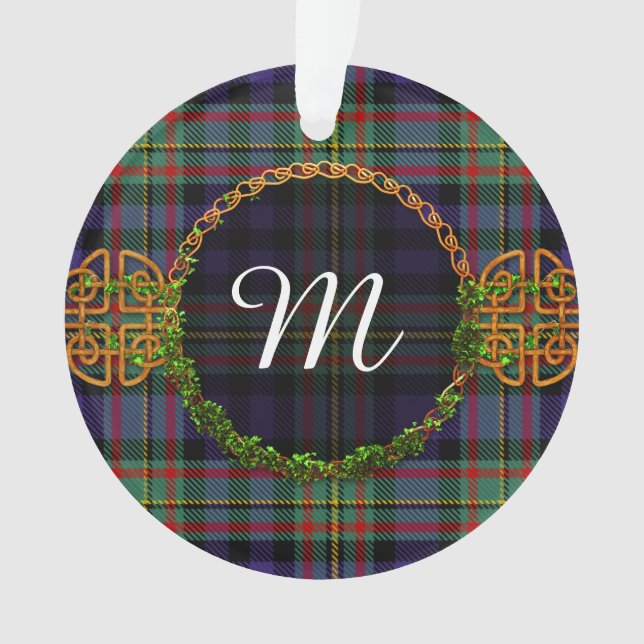 MacLellan Tartan And Monogram Ornament (Front)