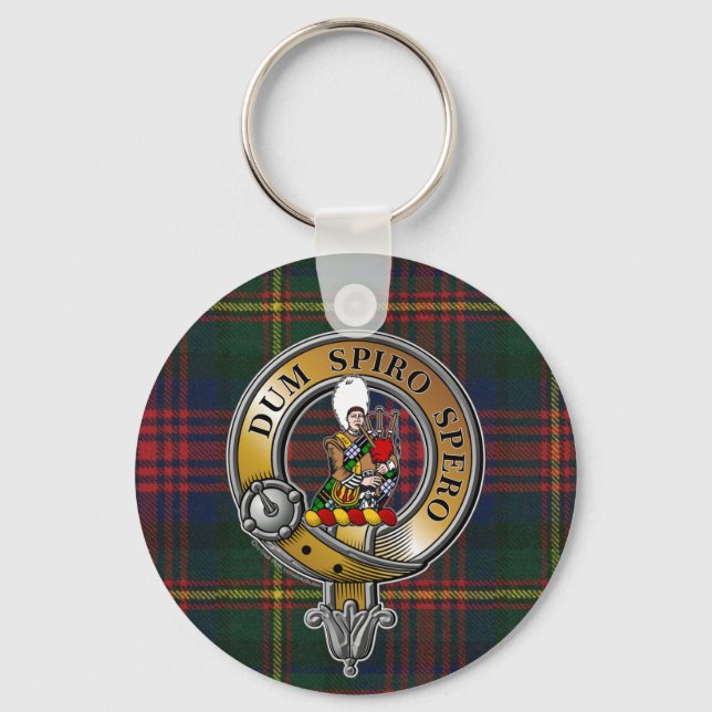 MacLennan Tartan & Badge Keychain (Front)