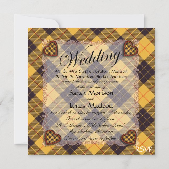 Macleod of Lewis & Ramsay Scottish tartan - Plaid Invitation (Front)