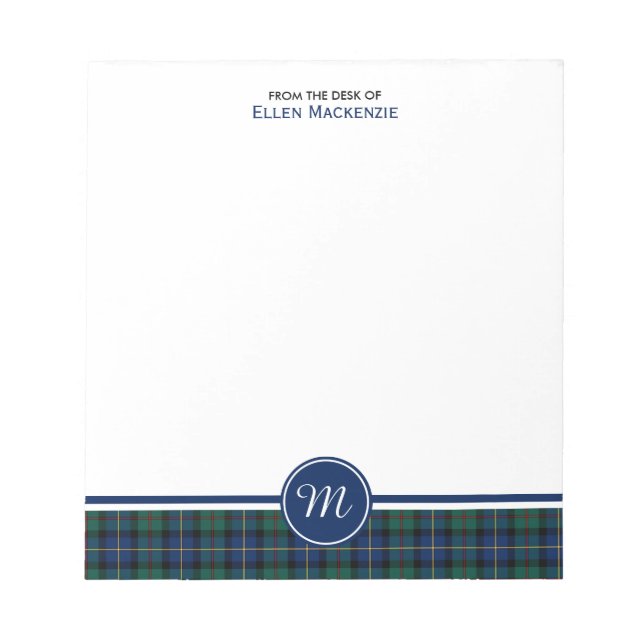 MacLeod of Skye Clan Tartan Monogram Notepad (Front)