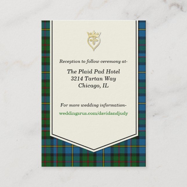 MacLeod Plaid Wedding Enclosure Card (Front)