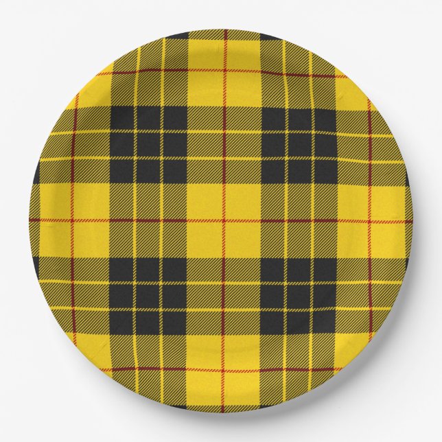 MacLeod Scottish Clan Tartan Plaid Pattern Paper Plate (Front)