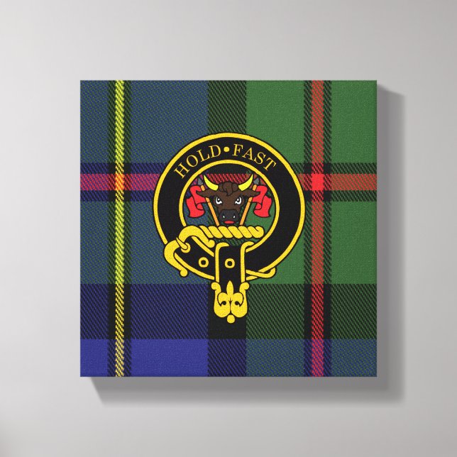 Macleod Scottish Crest and Tartan Canvas print (Front)
