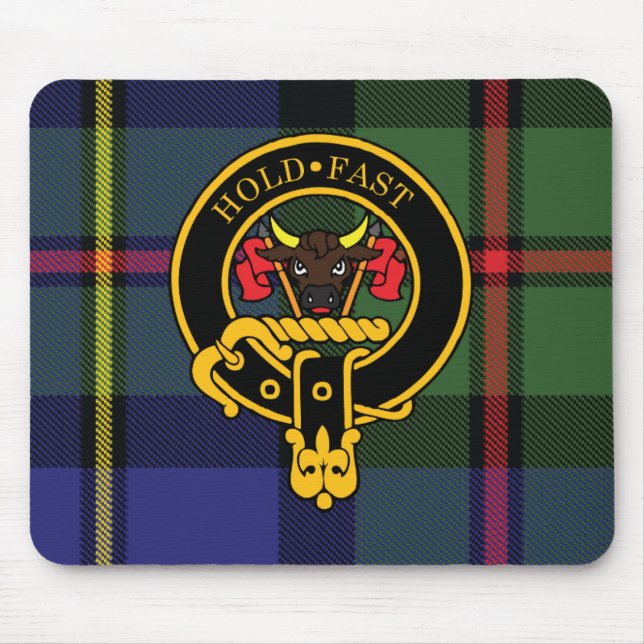Macleod Scottish Crest and Tartan Mouse Pad (Front)