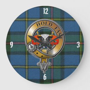 MacLeod Tartan & Badge Large Clock