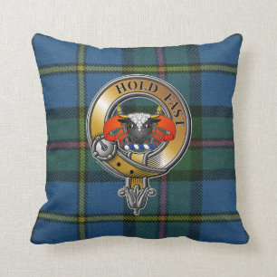 MacLeod Tartan & Badge Throw Pillow