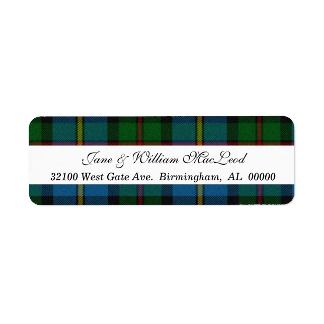 MacLeod Tartan Plaid Return Address Labels (Front)