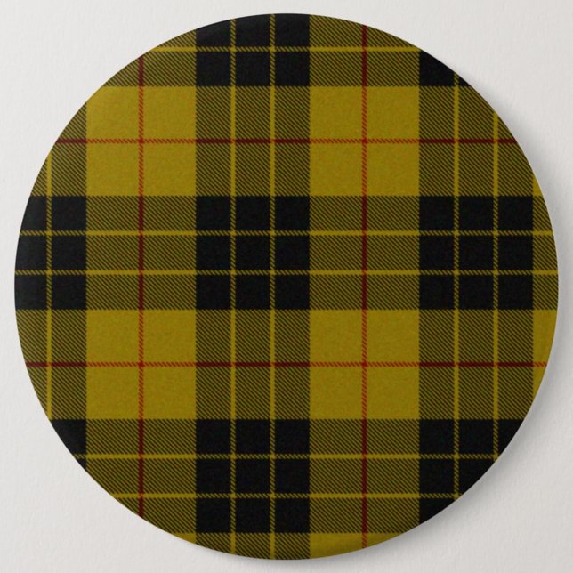 MacLeod tartan yellow black plaid 6 Inch Round Button (Front)