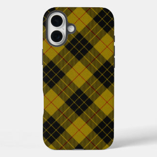 MacLeod tartan yellow black plaid iPhone 16 Plus Case