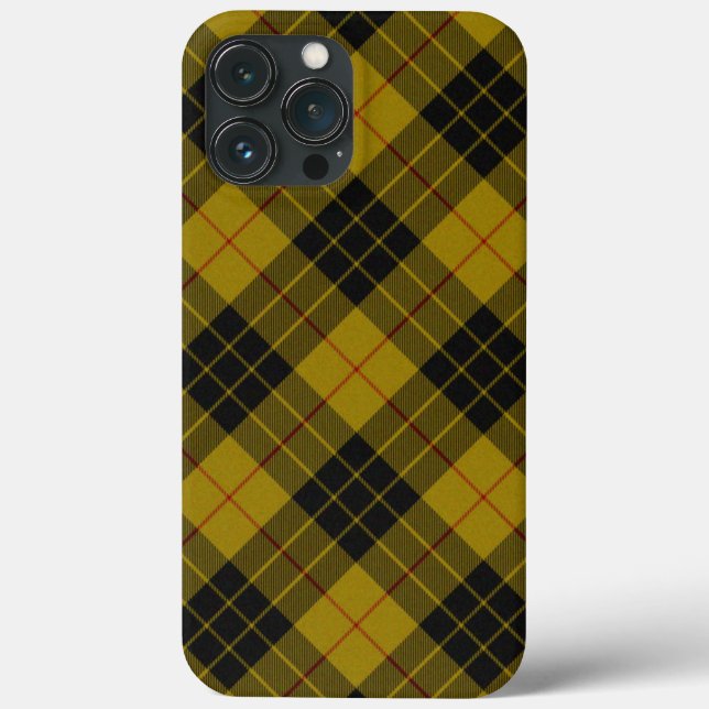 MacLeod tartan yellow black plaid Case-Mate iPhone Case (Back)