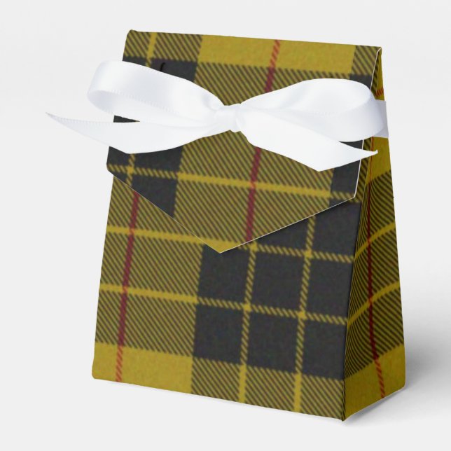 MacLeod tartan yellow black plaid Favor Box (Front Side)