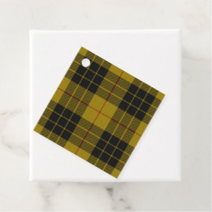 MacLeod tartan yellow black plaid Favour Tags