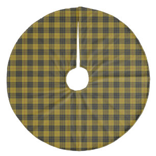 MacLeod tartan yellow black plaid Fleece Tree Skirt