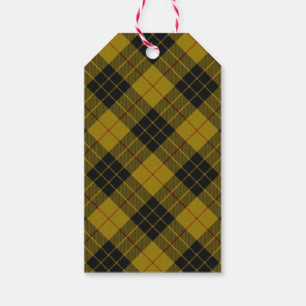 MacLeod tartan yellow black plaid Gift Tags