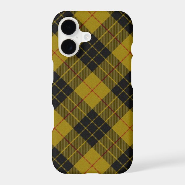 MacLeod tartan yellow black plaid iPhone Case (Back)