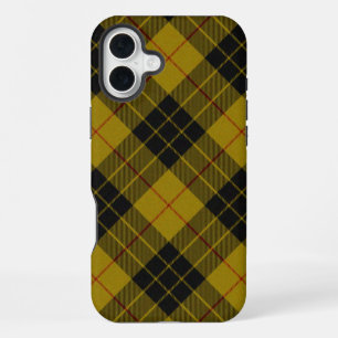 MacLeod tartan yellow black plaid iPhone 16 Plus Case