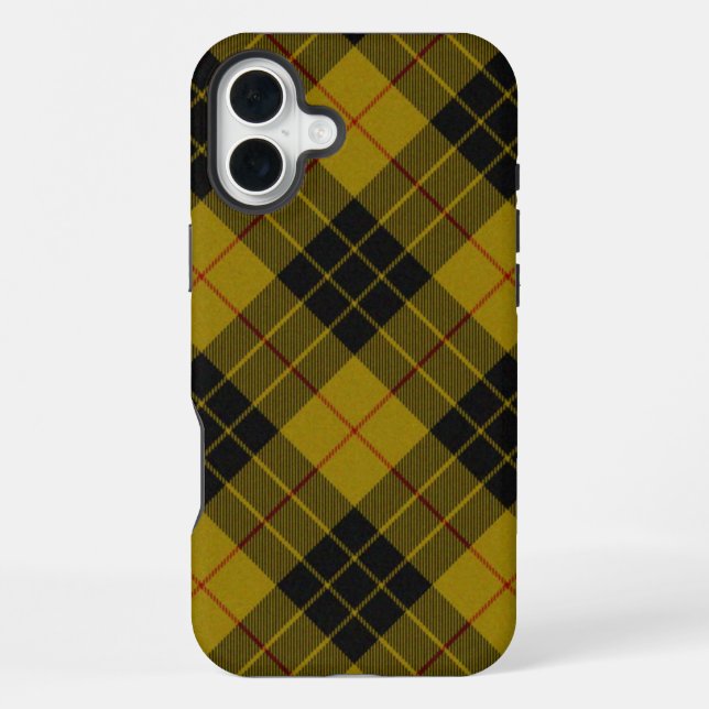 MacLeod tartan yellow black plaid iPhone Case (Back)