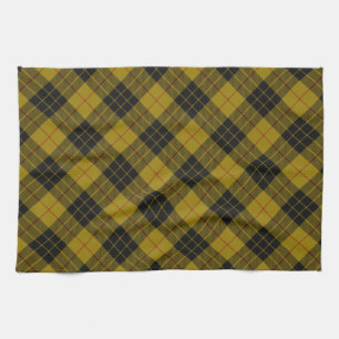 MacLeod tartan yellow black plaid Kitchen Towel