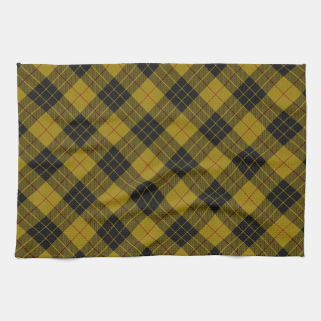 MacLeod tartan yellow black plaid Kitchen Towel (Horizontal)